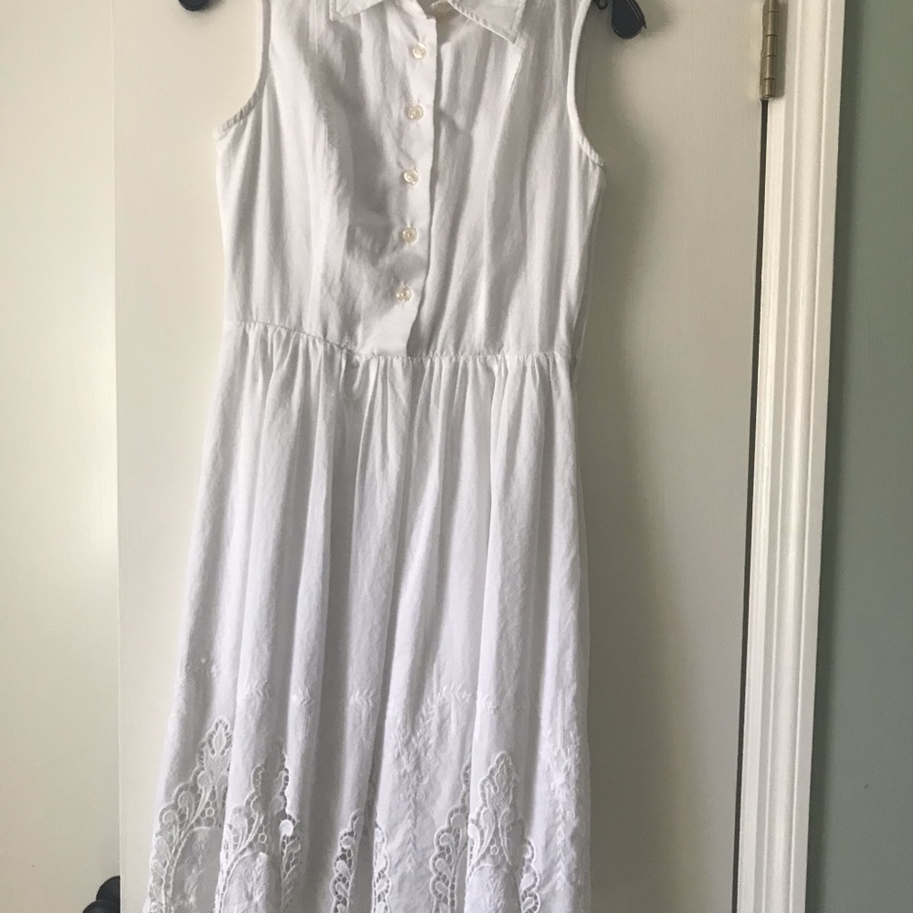 White sundress with eyelet detail